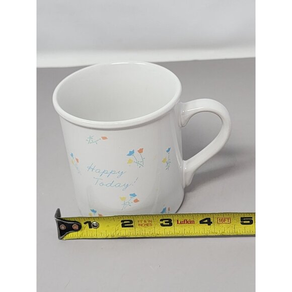 Vintage 1983 Hallmark Mug Mates‎ Ceramic Cup With Floral Print Happy Today - Picture 9 of 9